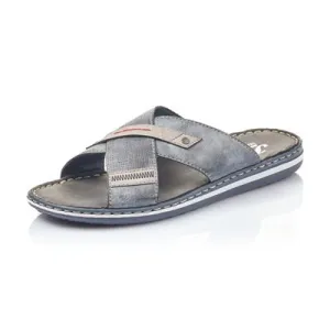 Rieker Schuhe 21057-14 Blaue Schlupfer