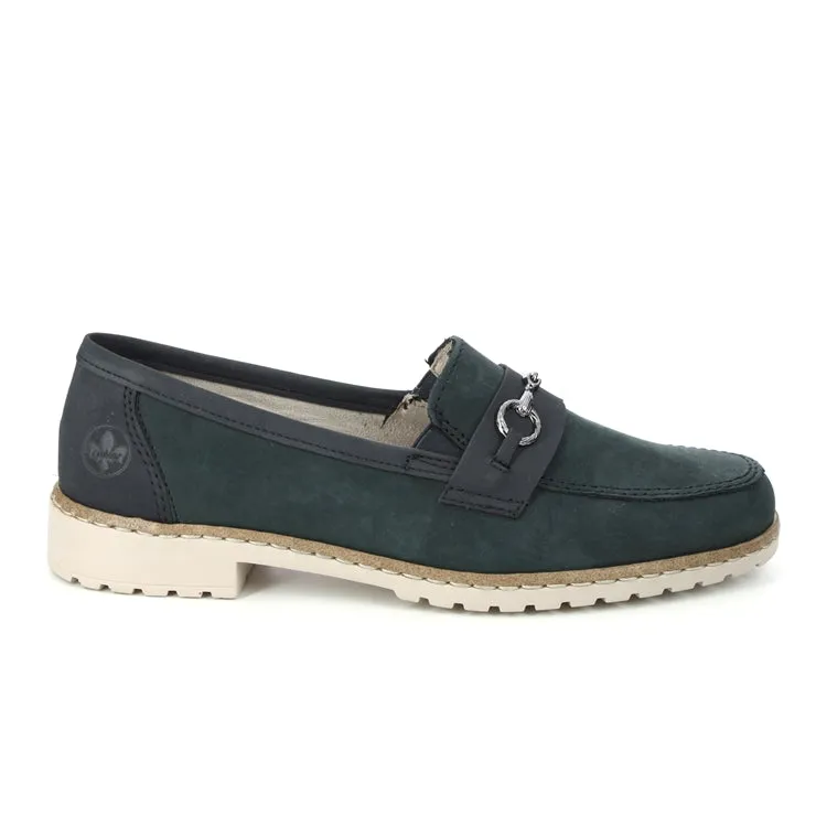 Rieker Schuhe 51860-14 Marine Blau Schlüpfer