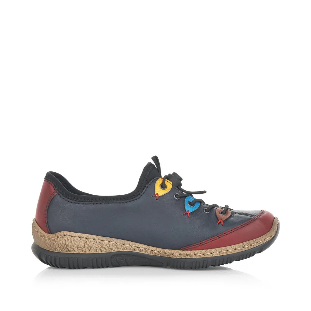 Rieker Schuhe N3271-35 Weinrot Ozean Multi Bungee