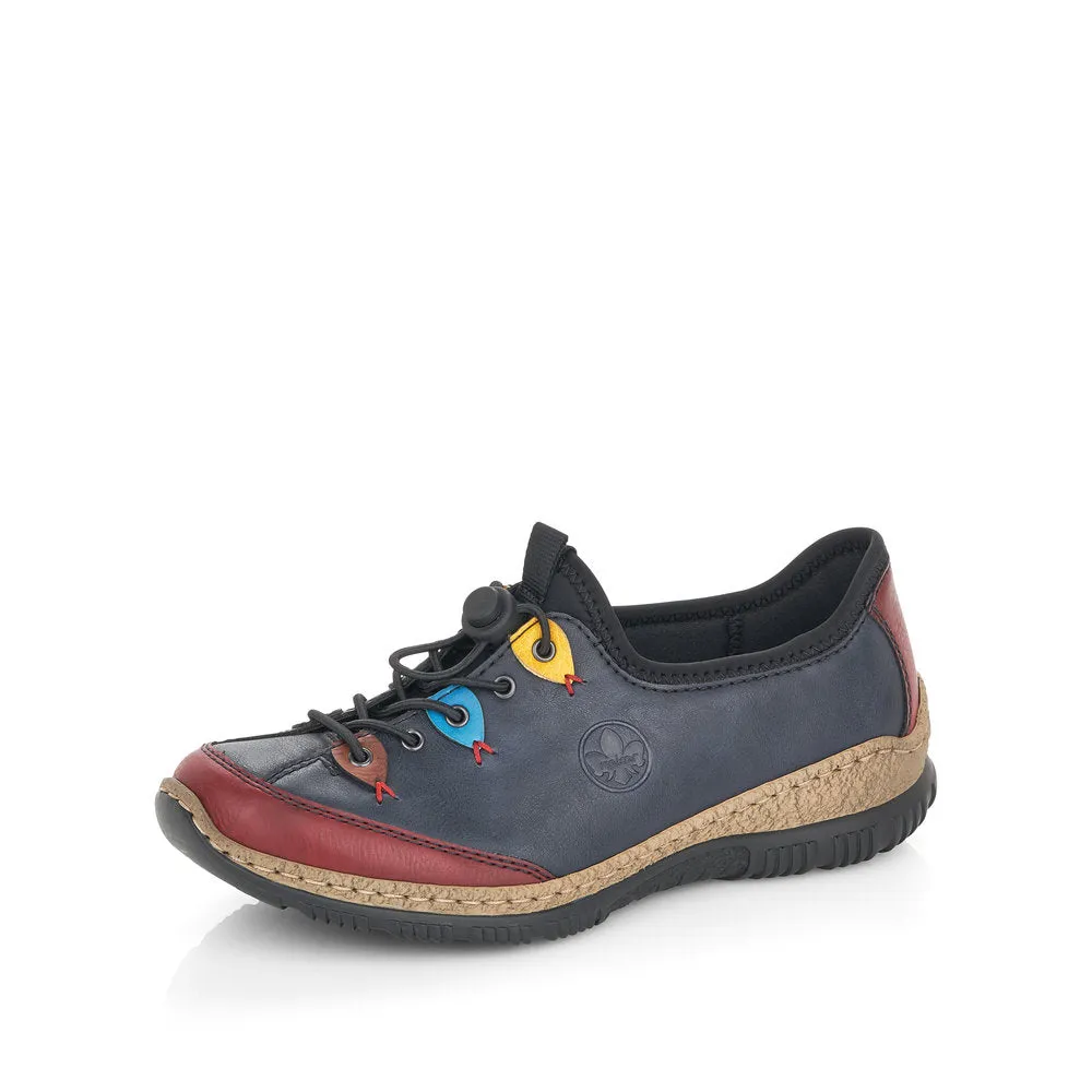Rieker Schuhe N3271-35 Weinrot Ozean Multi Bungee