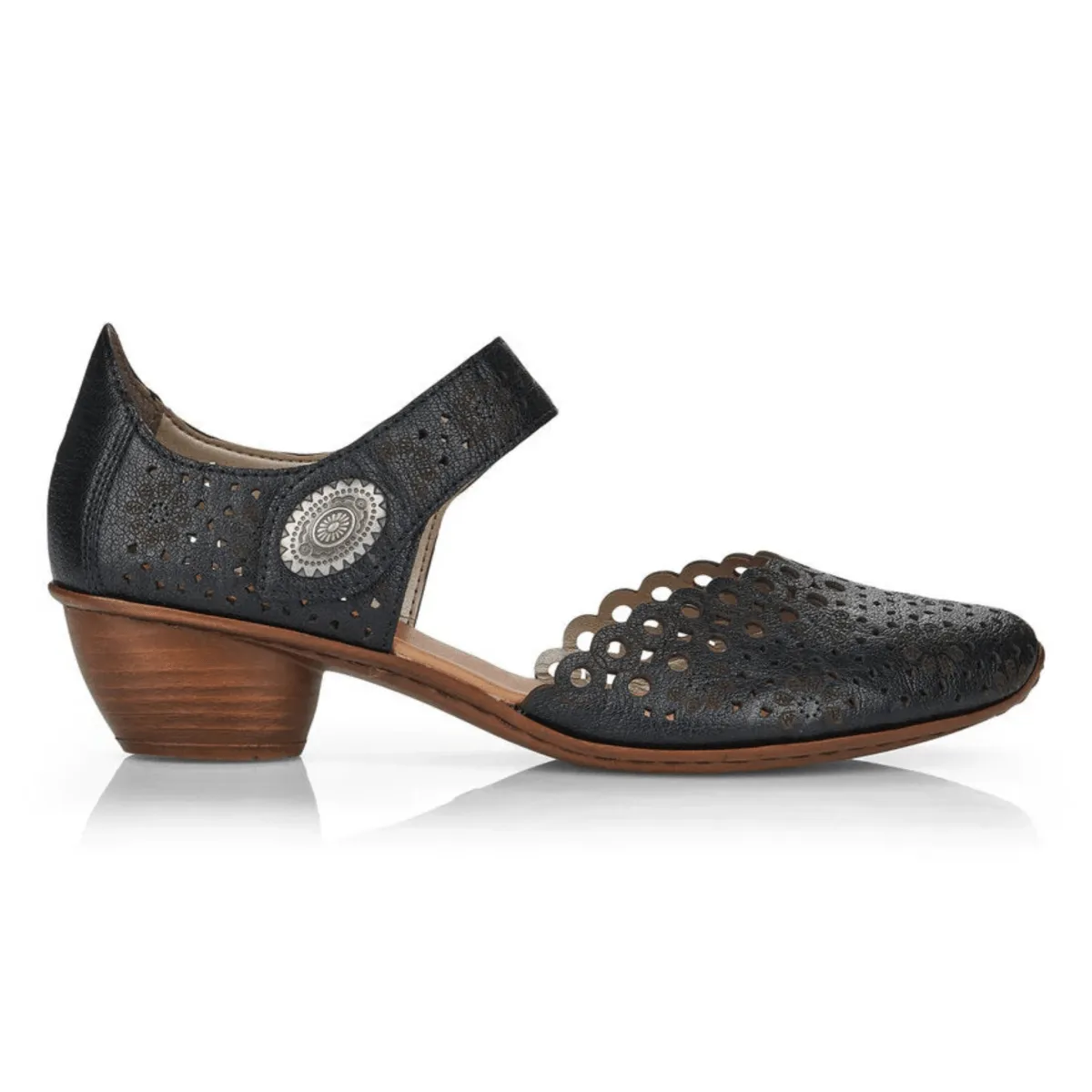 Rieker Damen 43753-02 Mirjam Schwarz Lack