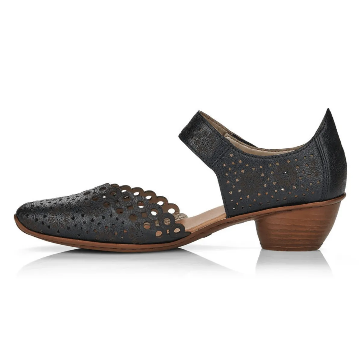 Rieker Damen 43753-02 Mirjam Schwarz Lack