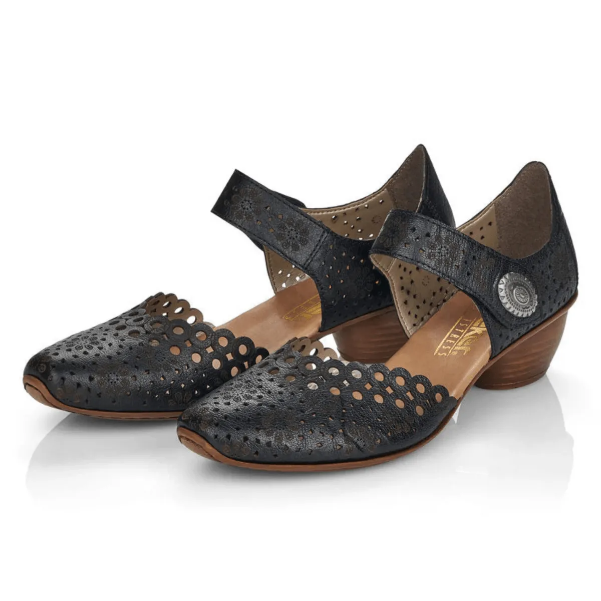 Rieker Damen 43753-02 Mirjam Schwarz Lack
