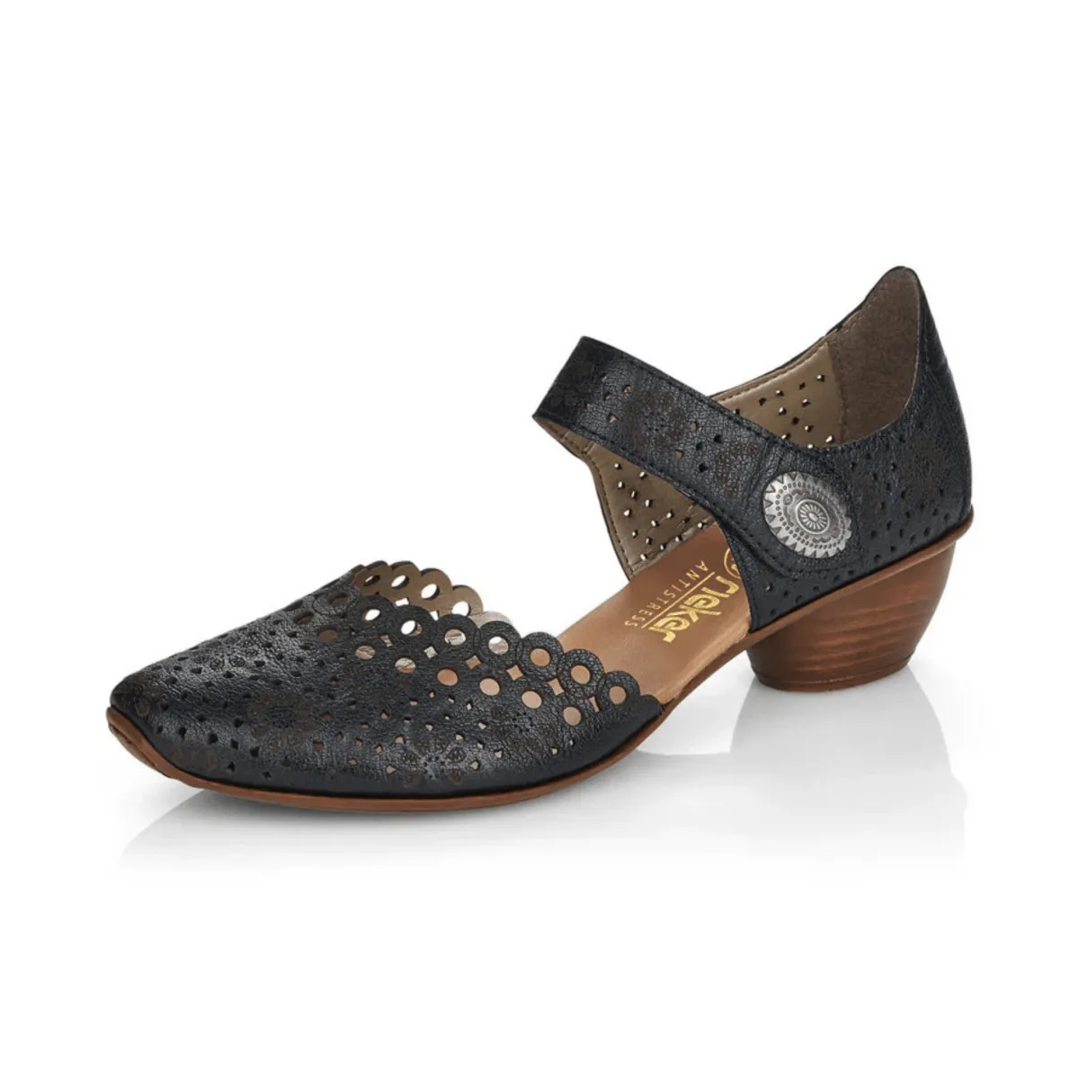 Rieker Damen 43753-02 Mirjam Schwarz Lack