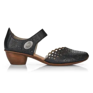 Rieker Damen 43753-02 Mirjam Schwarz Lack