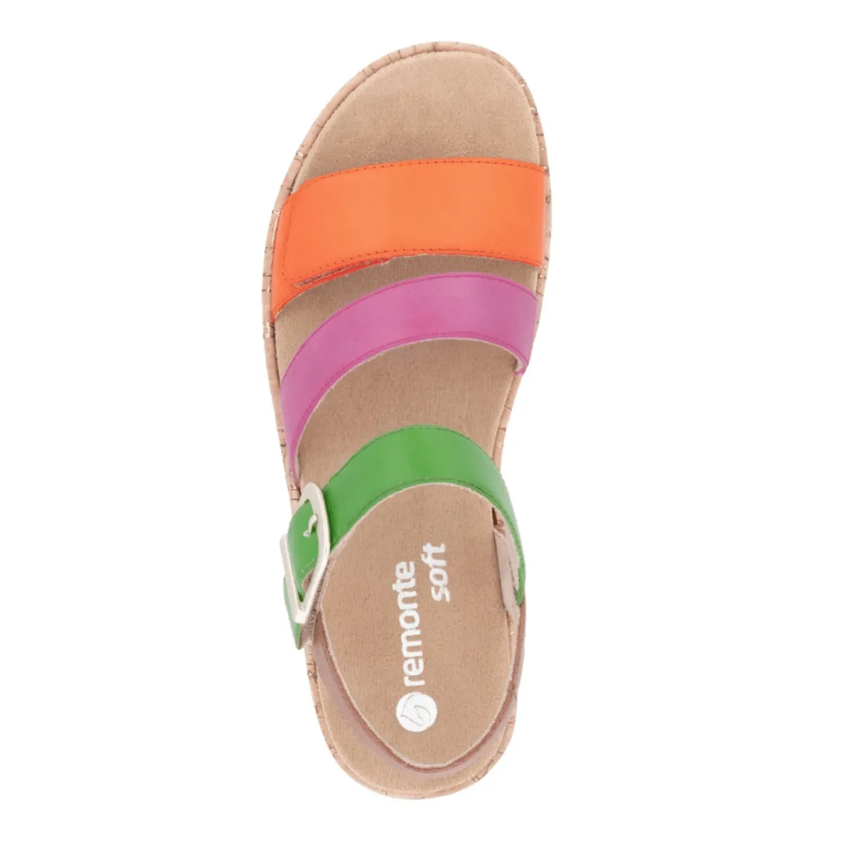 Rieker Damen D2P50-90 Gizela Aperol Orange/Fuchsia/Absinthgrün/Muskatnuss