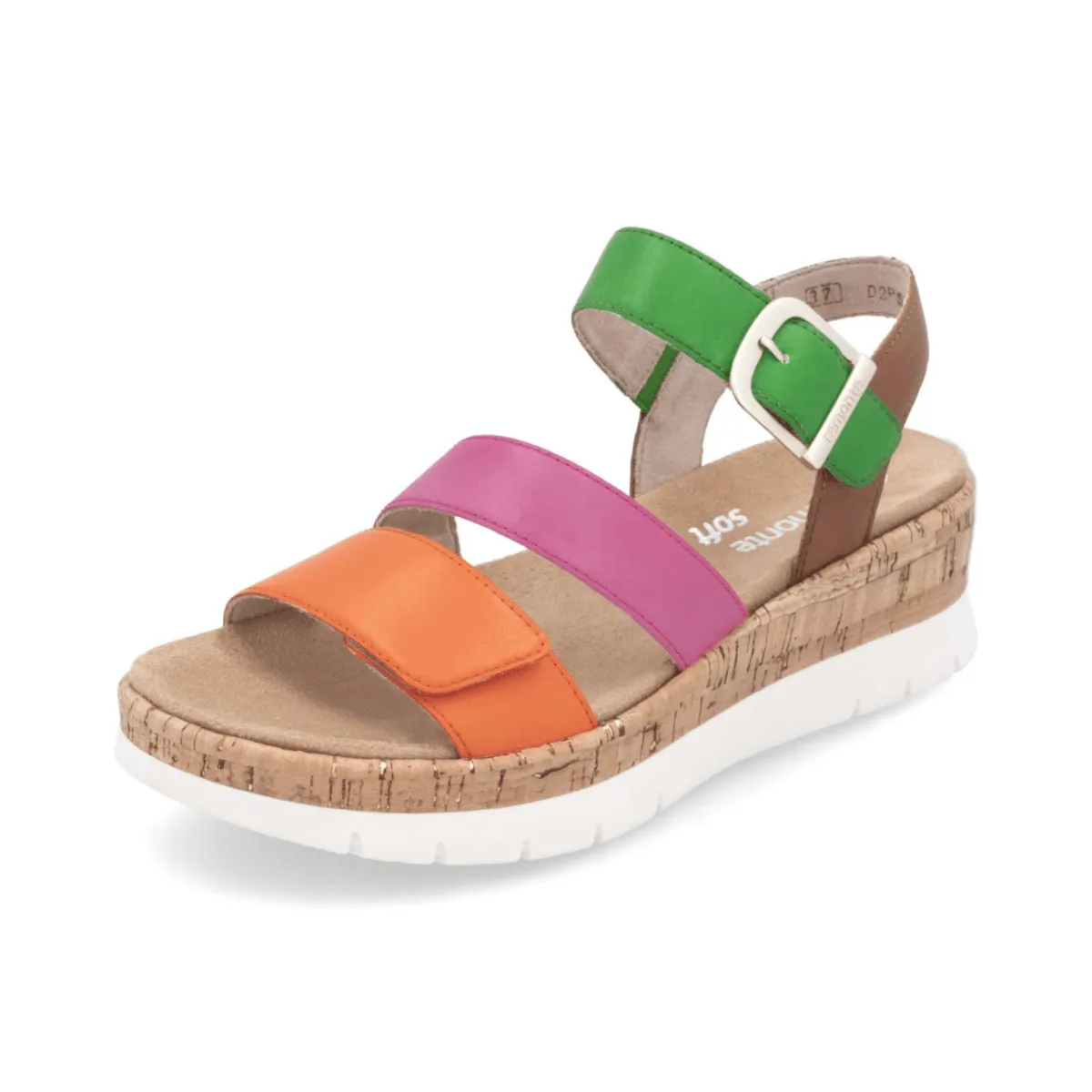 Rieker Damen D2P50-90 Gizela Aperol Orange/Fuchsia/Absinthgrün/Muskatnuss