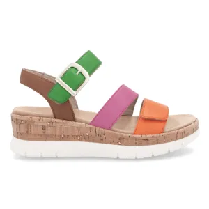 Rieker Damen D2P50-90 Gizela Aperol Orange/Fuchsia/Absinthgrün/Muskatnuss