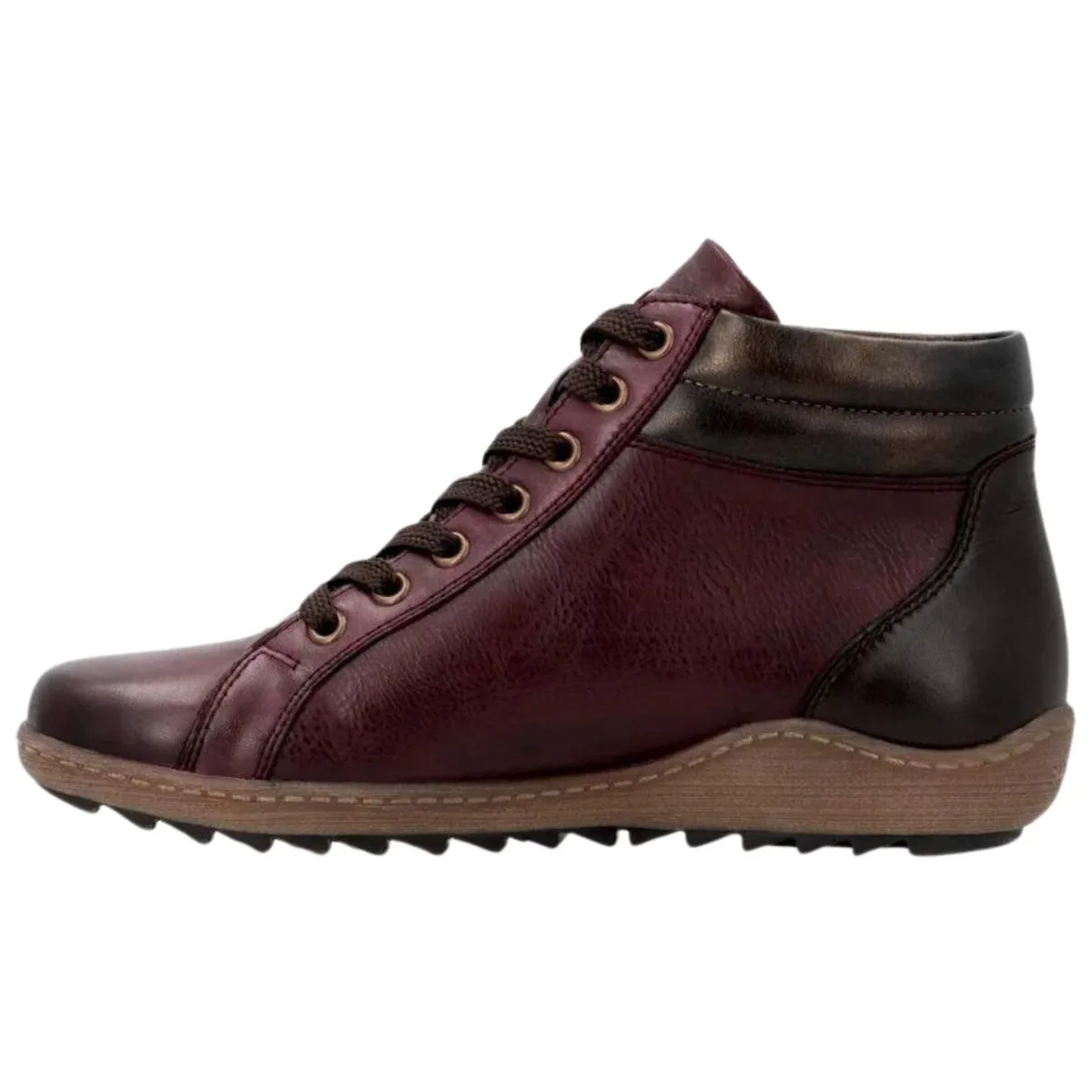 Rieker Damen R1458-35 Weinrot/Antik Leder