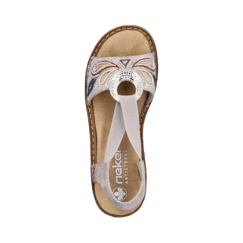 Rieker Damen Regina B4 Sandale in Rosé Metallic
