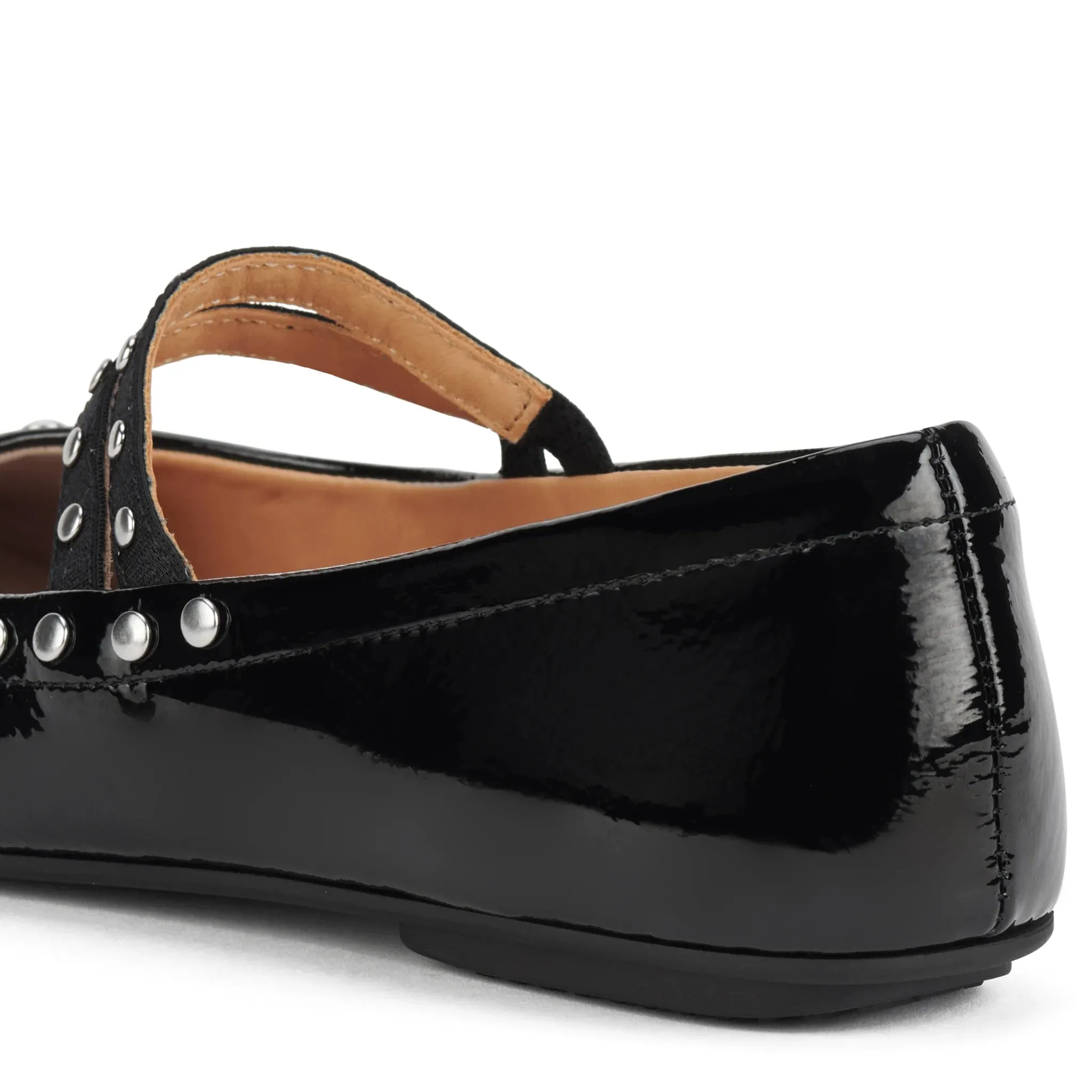 Rollie Ballett Mary Jane Stiletto Schwarz Glänzend