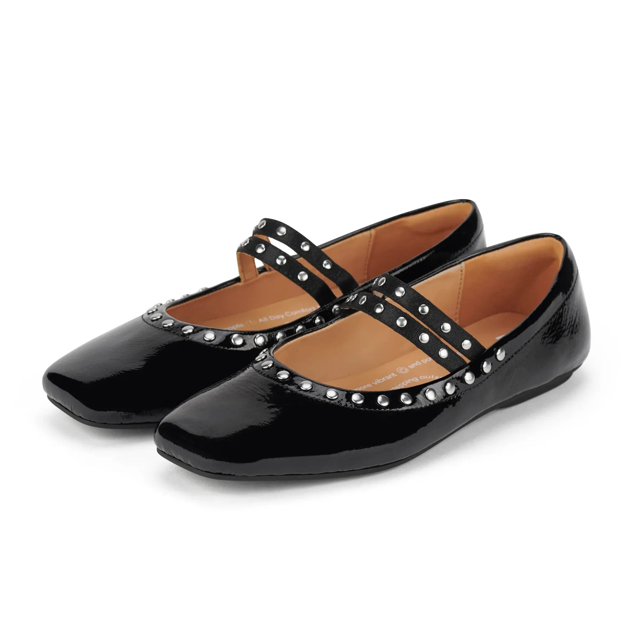 Rollie Ballett Mary Jane Stiletto Schwarz Glänzend