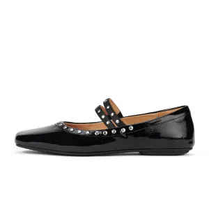 Rollie Ballett Mary Jane Stiletto Schwarz Glänzend
