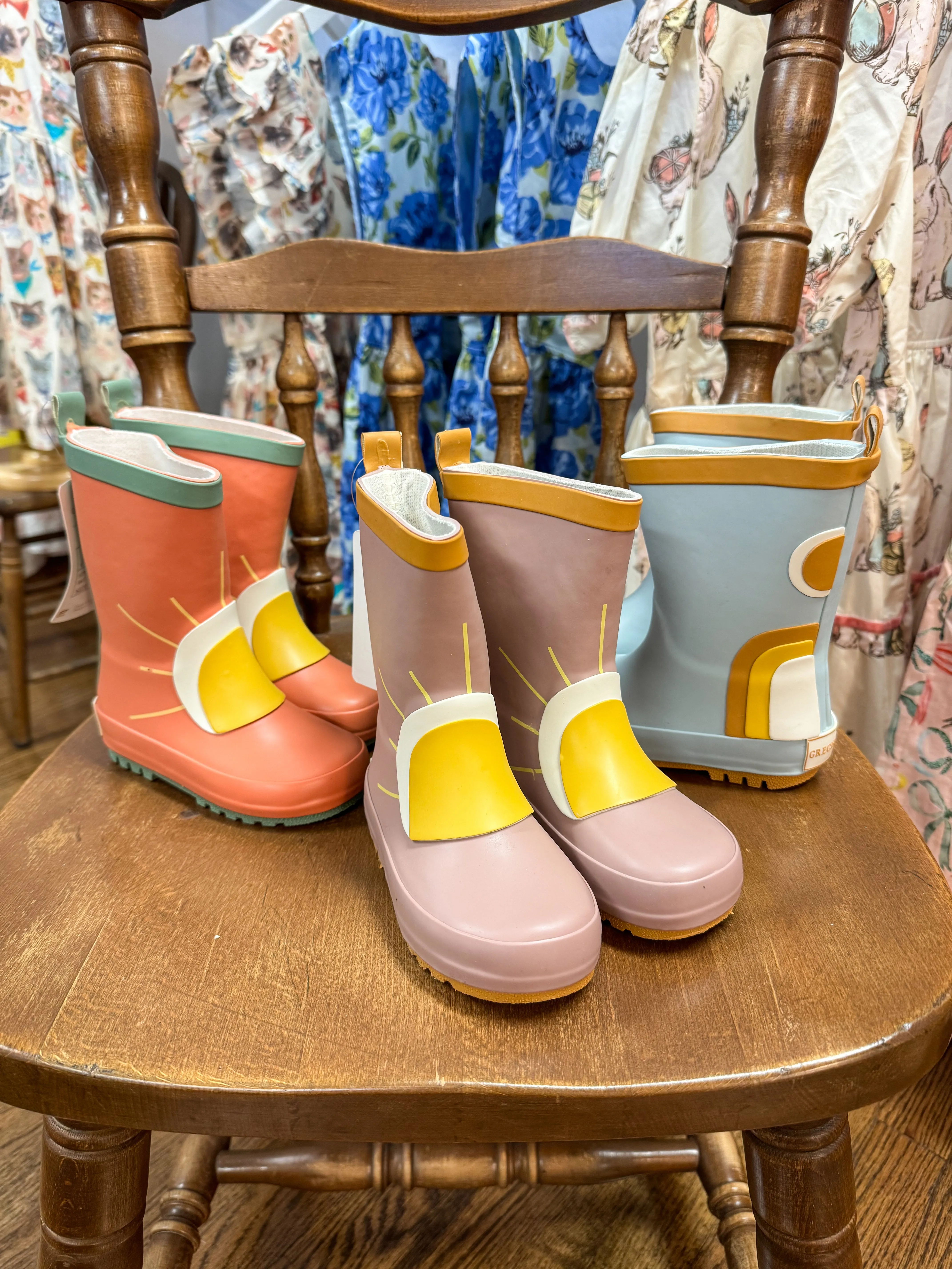 Gummistiefel - Regenbogen - Hellblau
