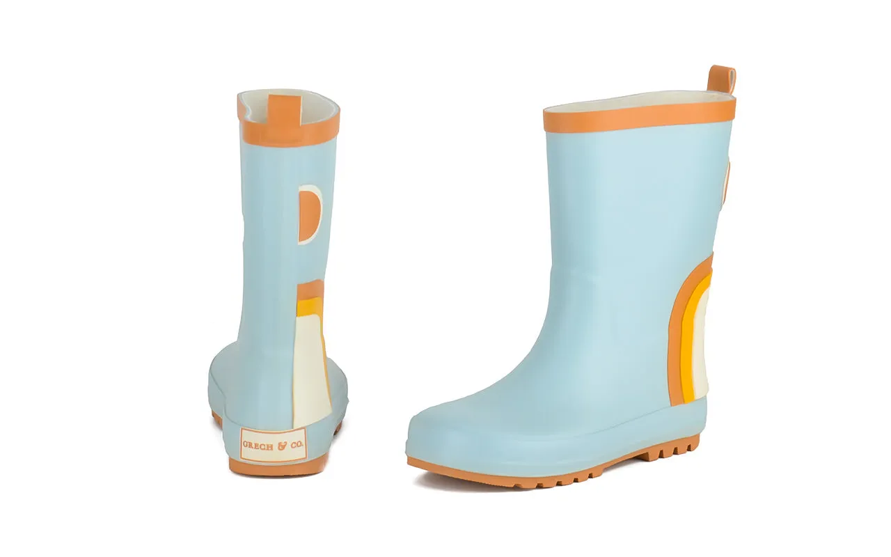 Gummistiefel - Regenbogen - Hellblau
