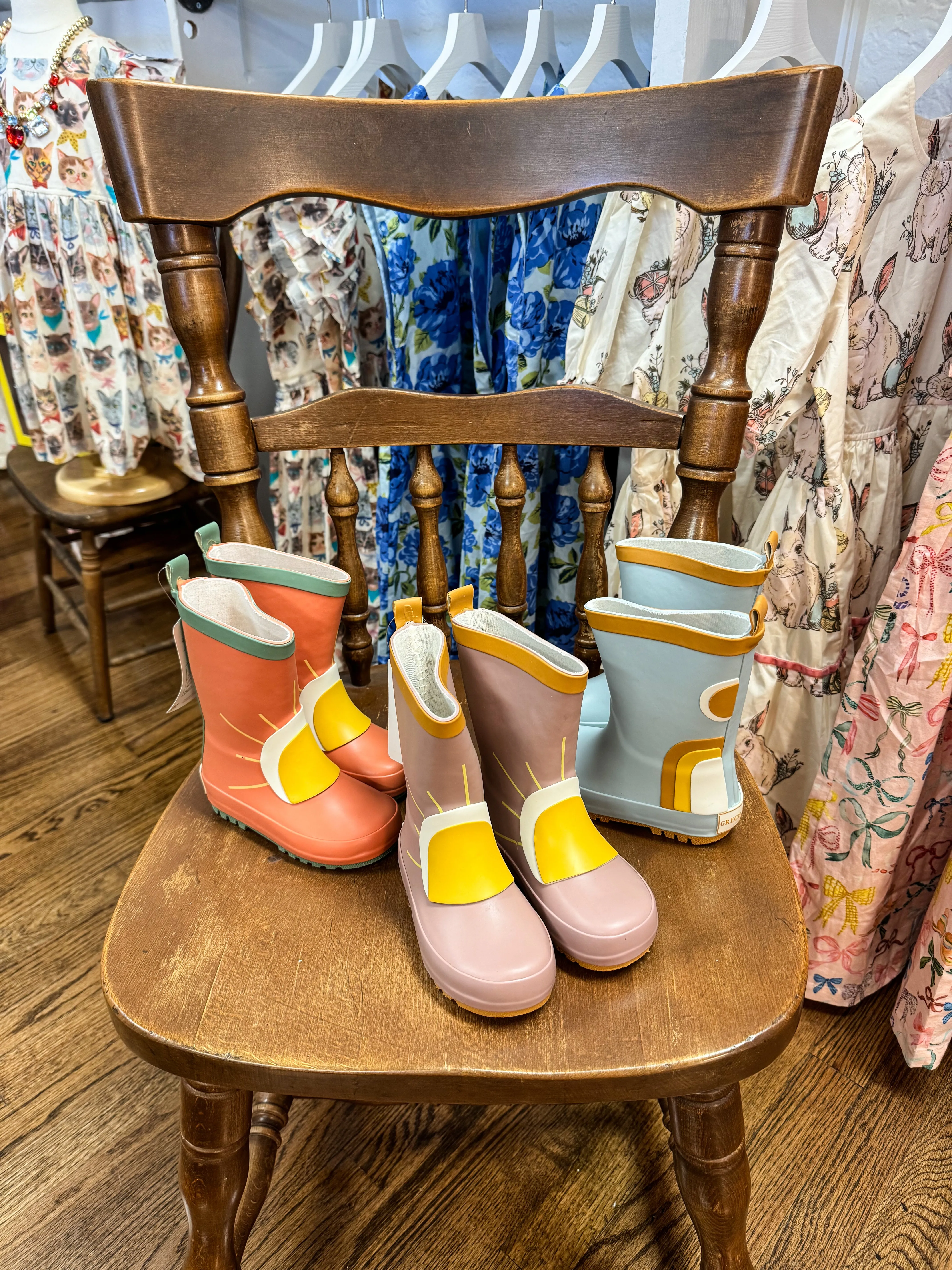 Gummistiefel - Sonnen - Rustikales Holz