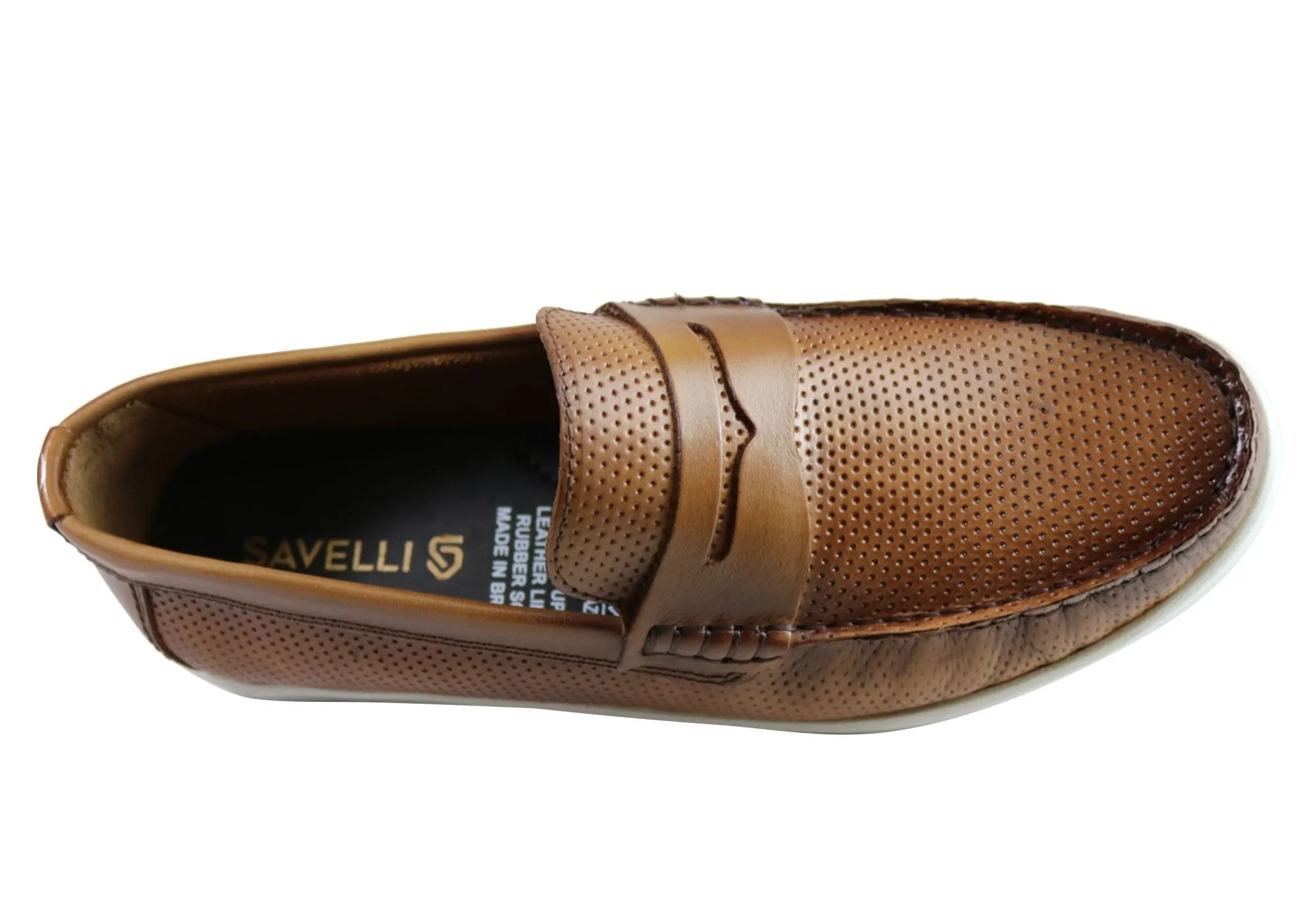 Savelli Leichte Herren Bequeme Gepolsterte Leder Freizeit-Loafer Schuhe Savelli Schuhe