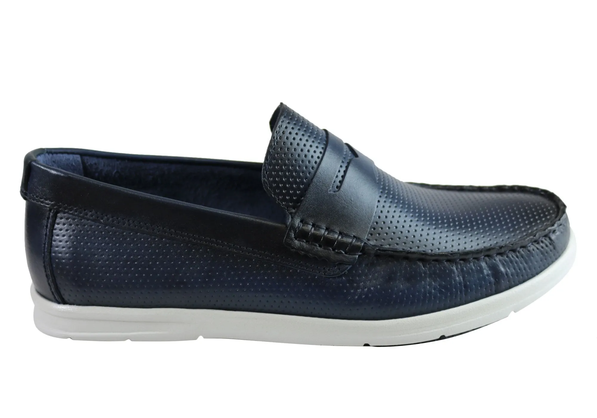 Savelli Leichte Herren Bequeme Gepolsterte Leder Freizeit-Loafer Schuhe Savelli Schuhe