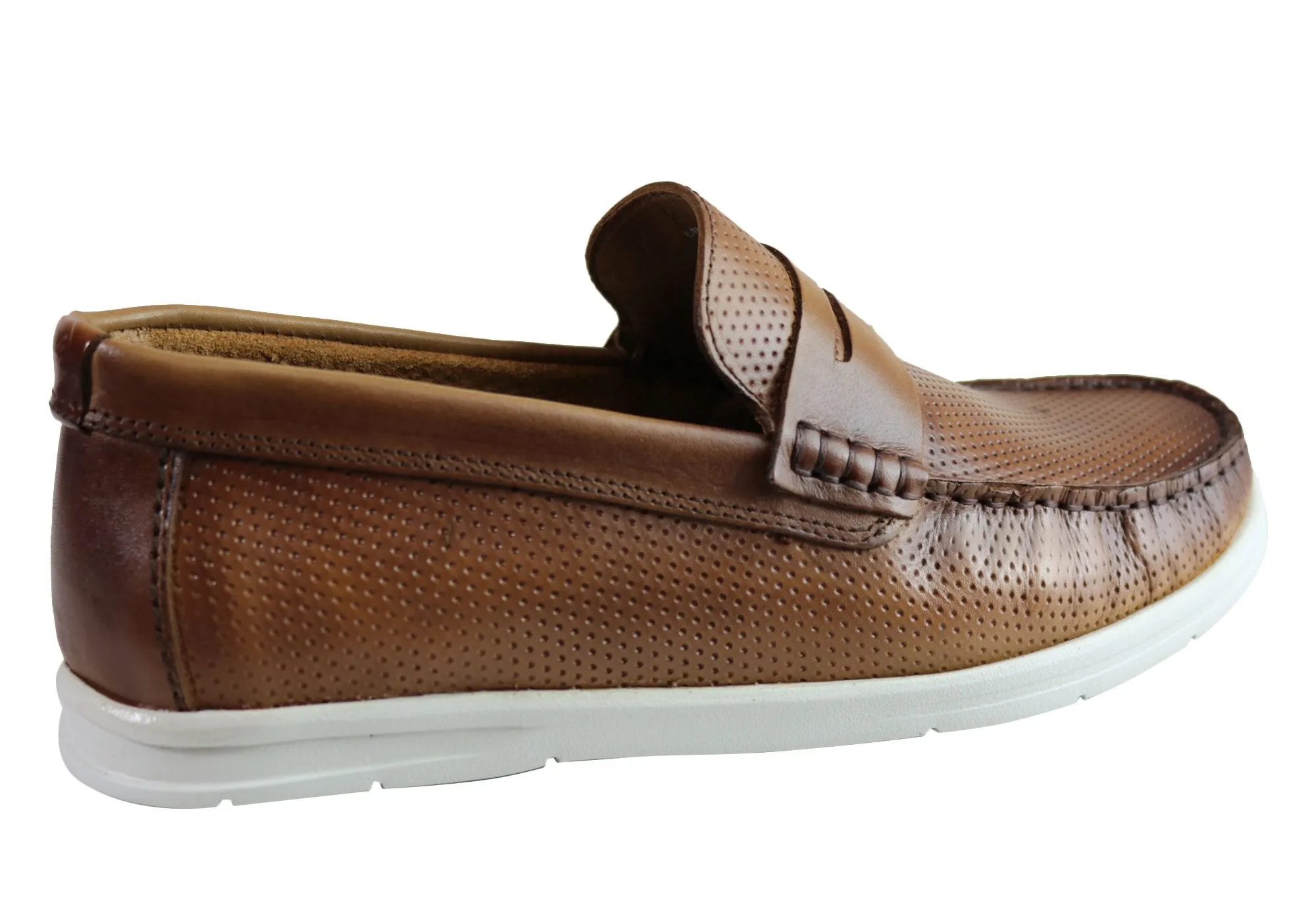 Savelli Leichte Herren Bequeme Gepolsterte Leder Freizeit-Loafer Schuhe Savelli Schuhe