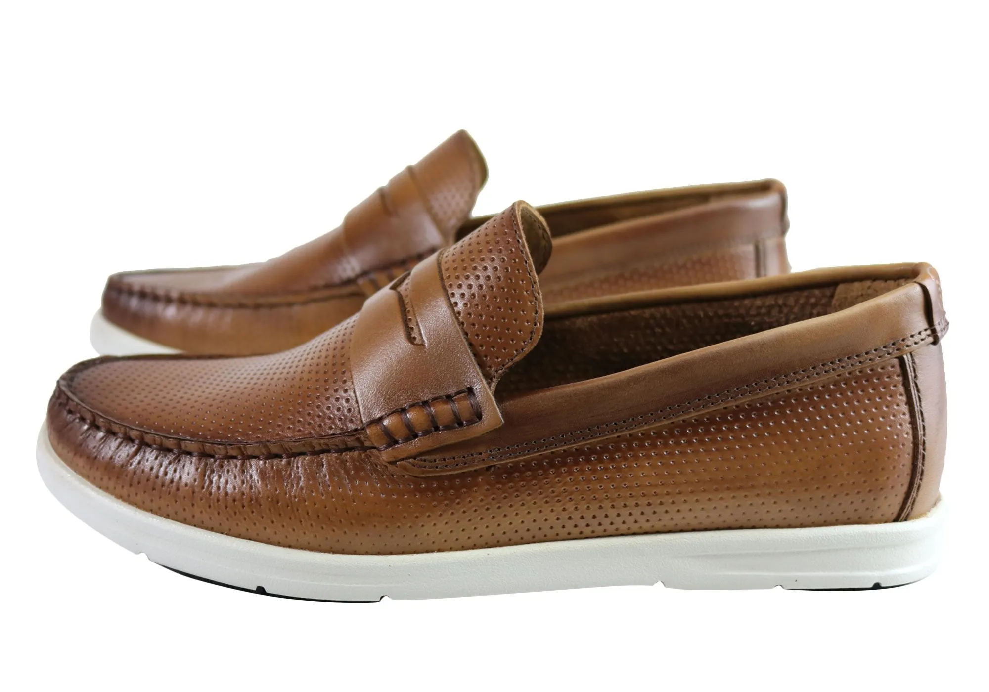 Savelli Leichte Herren Bequeme Gepolsterte Leder Freizeit-Loafer Schuhe Savelli Schuhe