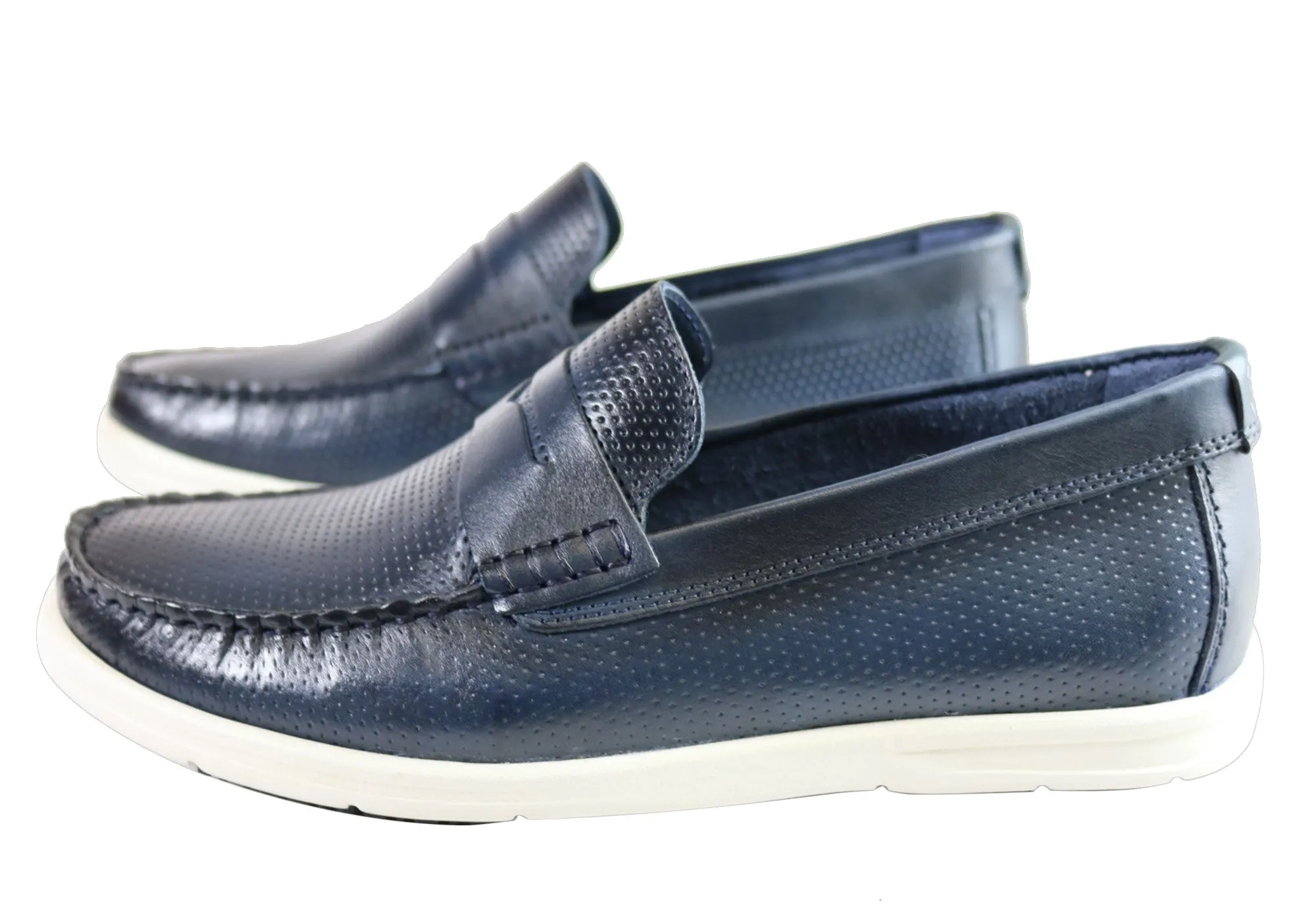 Savelli Leichte Herren Bequeme Gepolsterte Leder Freizeit-Loafer Schuhe Savelli Schuhe