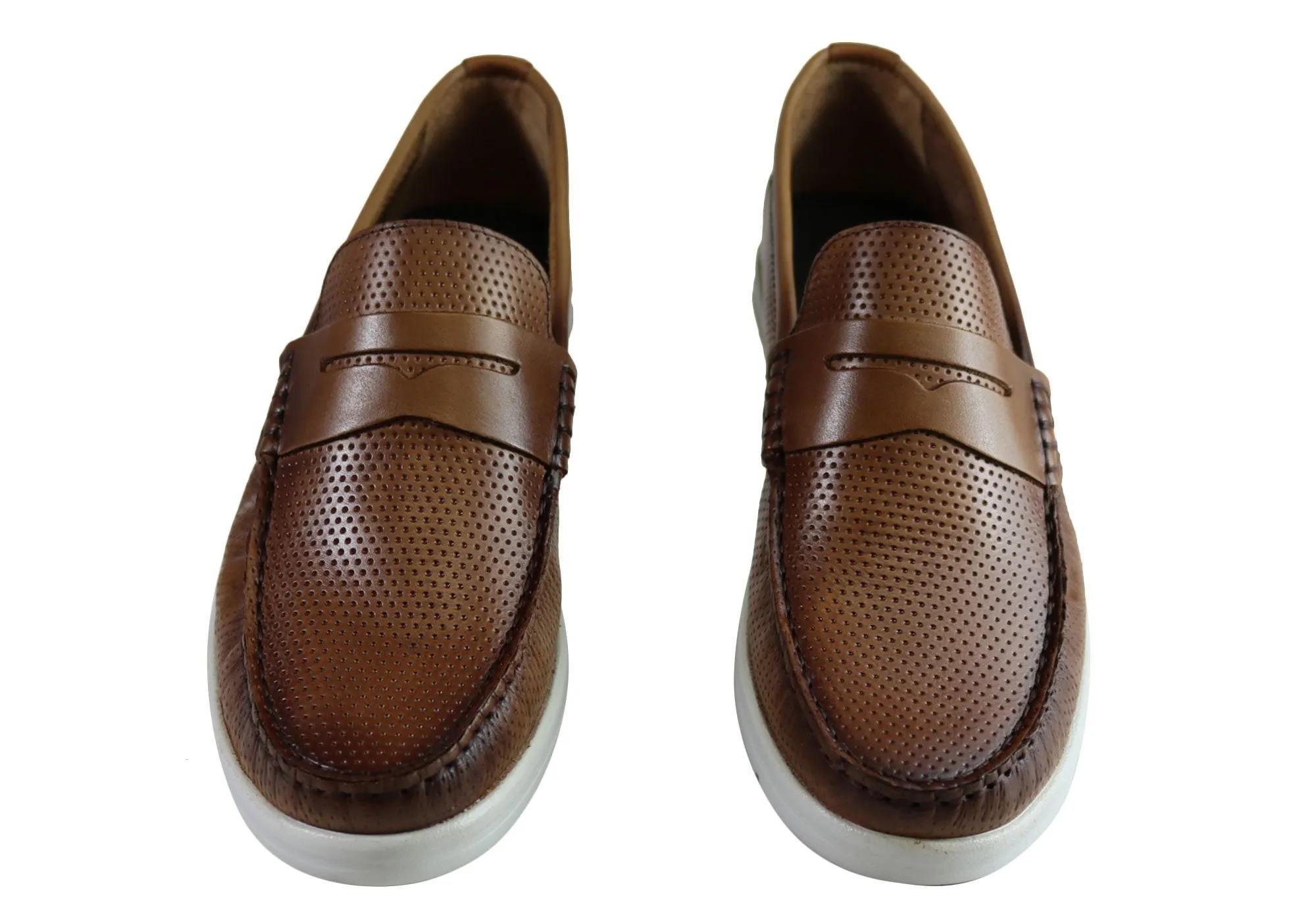 Savelli Leichte Herren Bequeme Gepolsterte Leder Freizeit-Loafer Schuhe Savelli Schuhe
