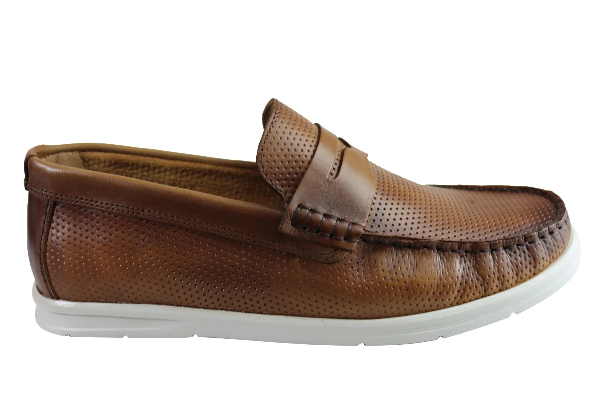 Savelli Leichte Herren Bequeme Gepolsterte Leder Freizeit-Loafer Schuhe Savelli Schuhe