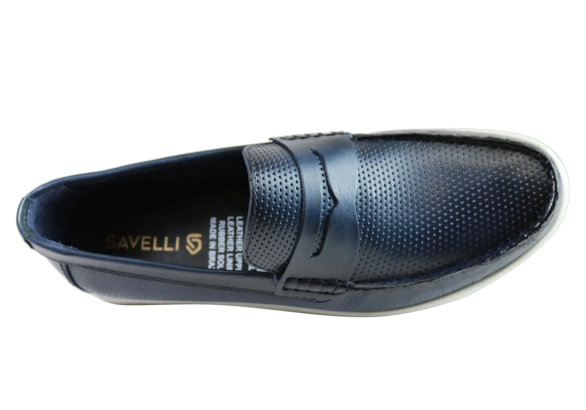 Savelli Leichte Herren Bequeme Gepolsterte Leder Freizeit-Loafer Schuhe Savelli Schuhe