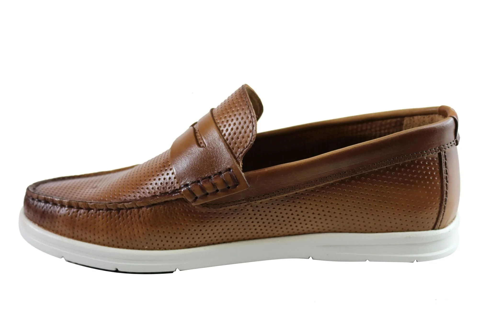 Savelli Leichte Herren Bequeme Gepolsterte Leder Freizeit-Loafer Schuhe Savelli Schuhe