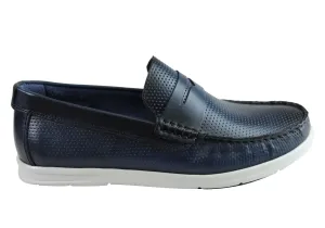 Savelli Leichte Herren Bequeme Gepolsterte Leder Freizeit-Loafer Schuhe Savelli Schuhe