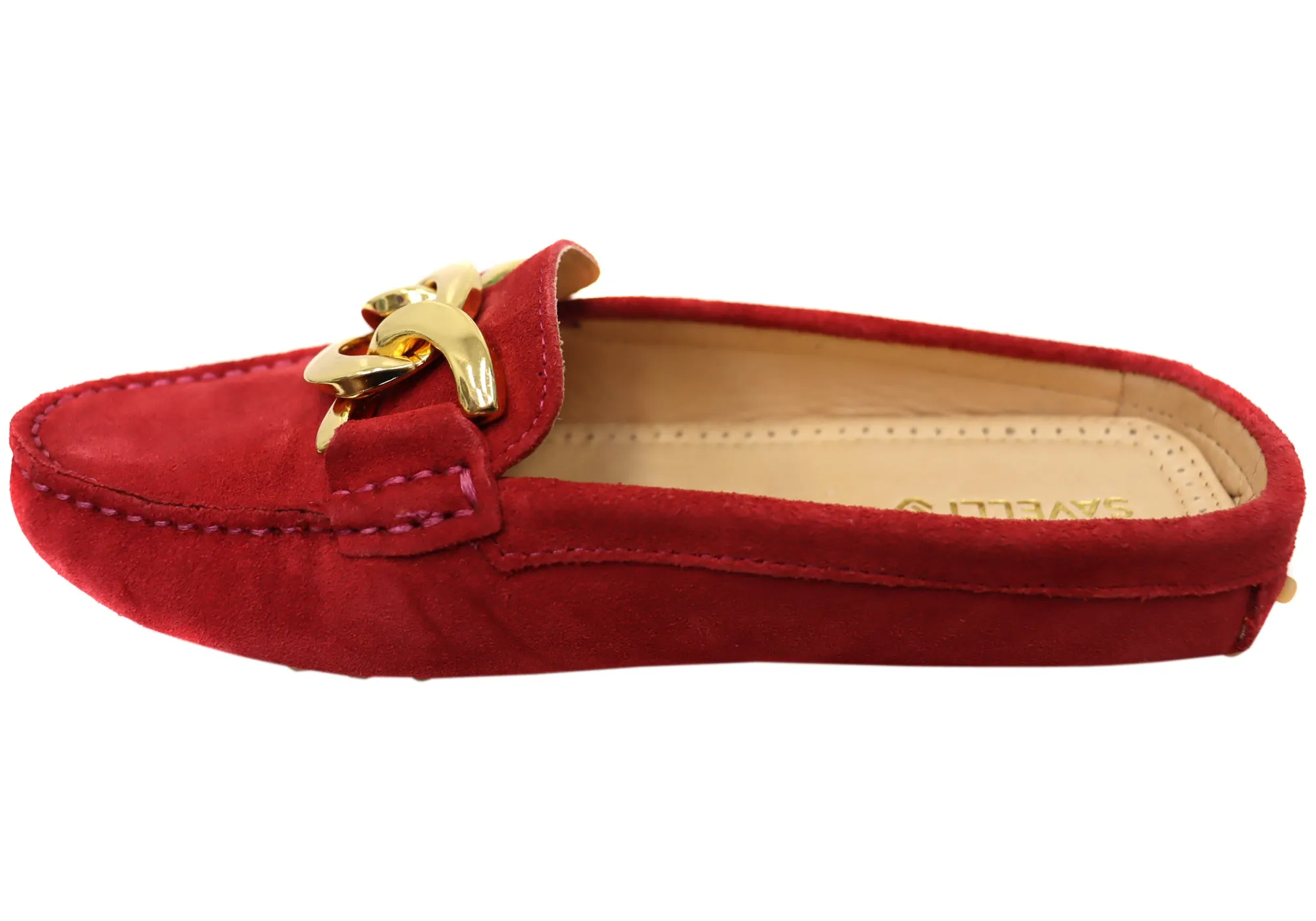 Savelli Paula Damen Brazilian Leder Geschlossene Spitze Offener Rücken Mules Savelli Schuhe