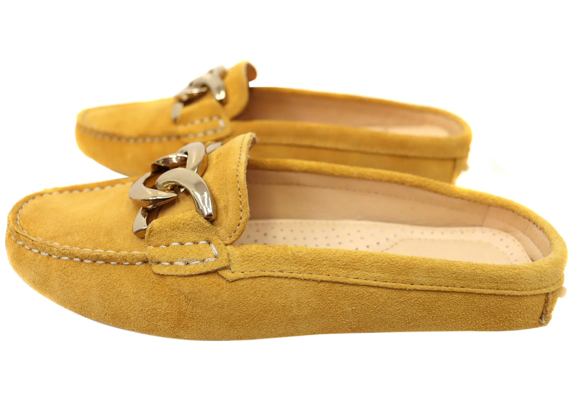Savelli Paula Damen Brazilian Leder Geschlossene Spitze Offener Rücken Mules Savelli Schuhe