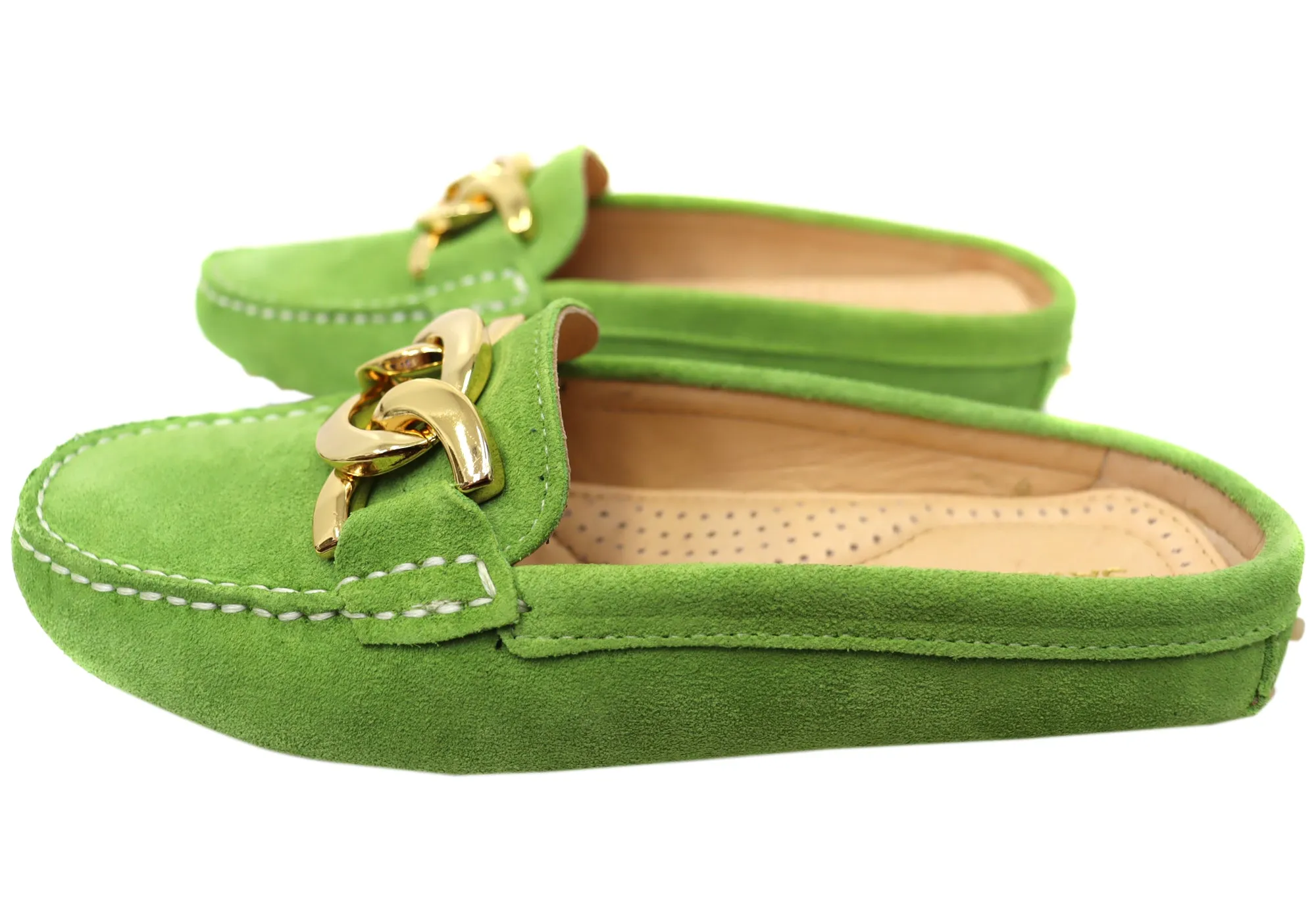 Savelli Paula Damen Brazilian Leder Geschlossene Spitze Offener Rücken Mules Savelli Schuhe