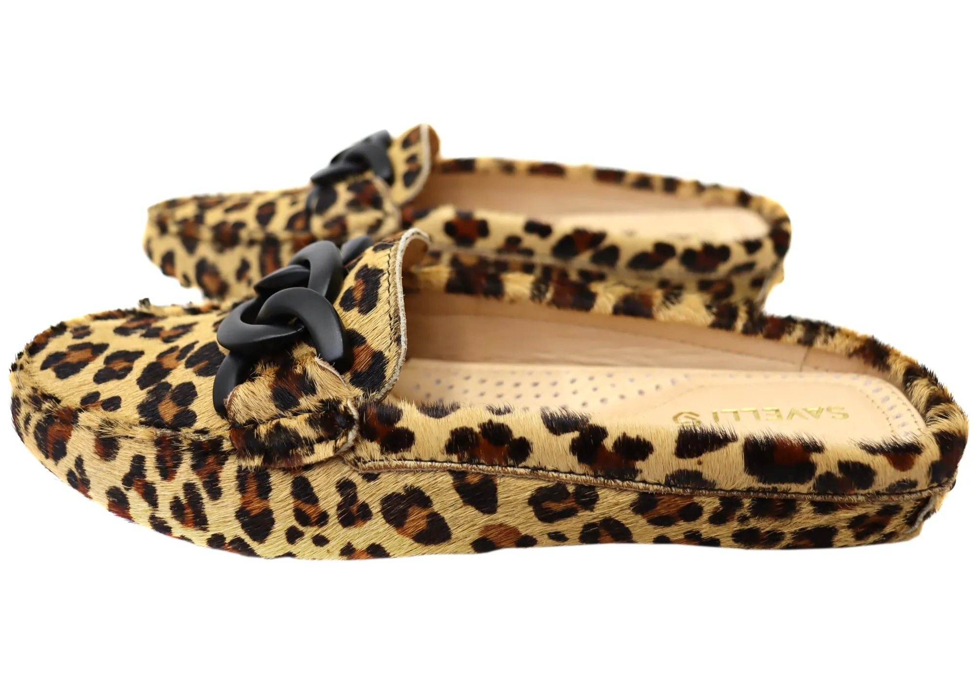 Savelli Paula Damen Brazilian Leder Geschlossene Spitze Offener Rücken Mules Savelli Schuhe