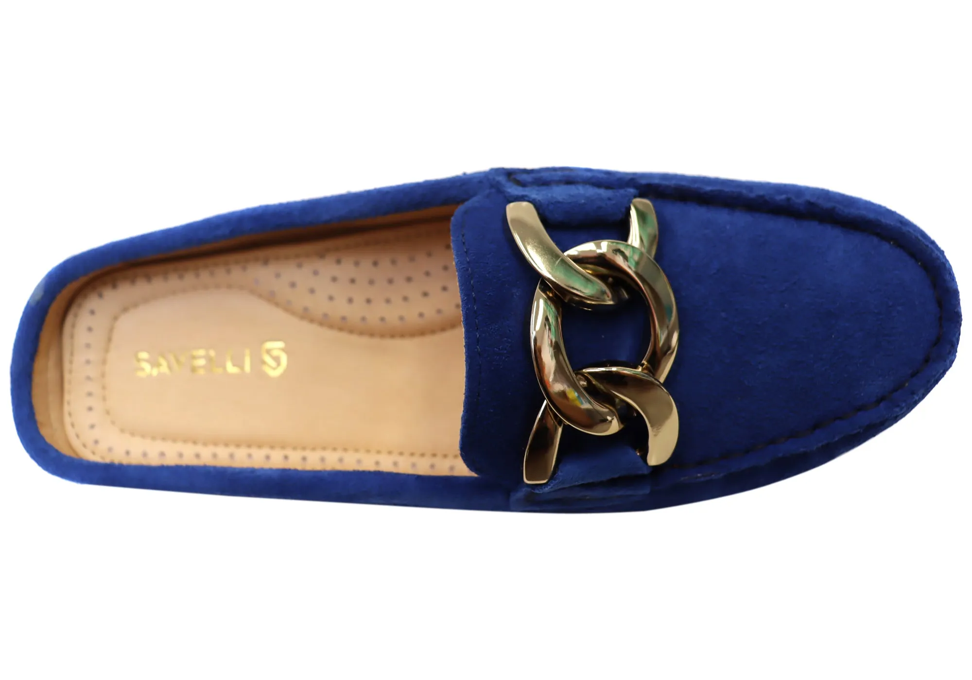Savelli Paula Damen Brazilian Leder Geschlossene Spitze Offener Rücken Mules Savelli Schuhe