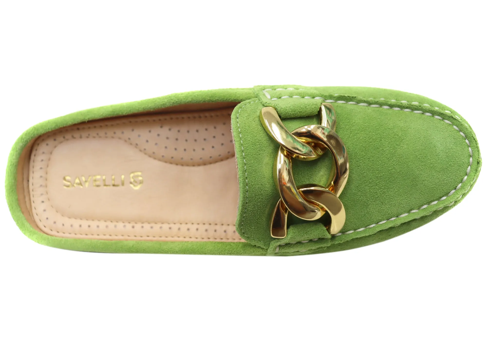 Savelli Paula Damen Brazilian Leder Geschlossene Spitze Offener Rücken Mules Savelli Schuhe