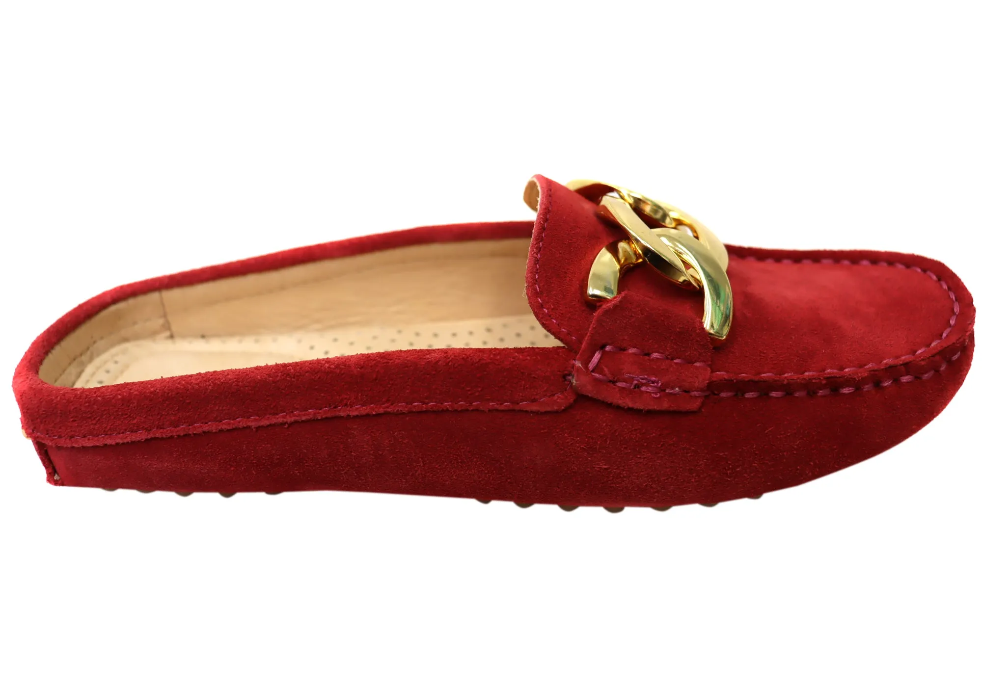 Savelli Paula Damen Brazilian Leder Geschlossene Spitze Offener Rücken Mules Savelli Schuhe