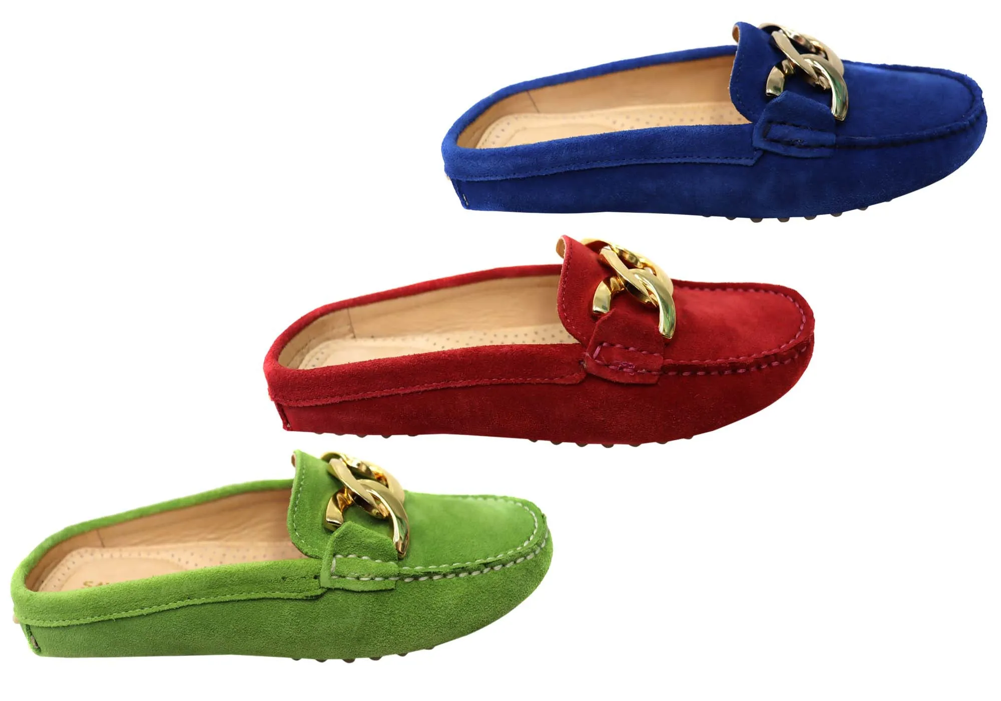 Savelli Paula Damen Brazilian Leder Geschlossene Spitze Offener Rücken Mules Savelli Schuhe
