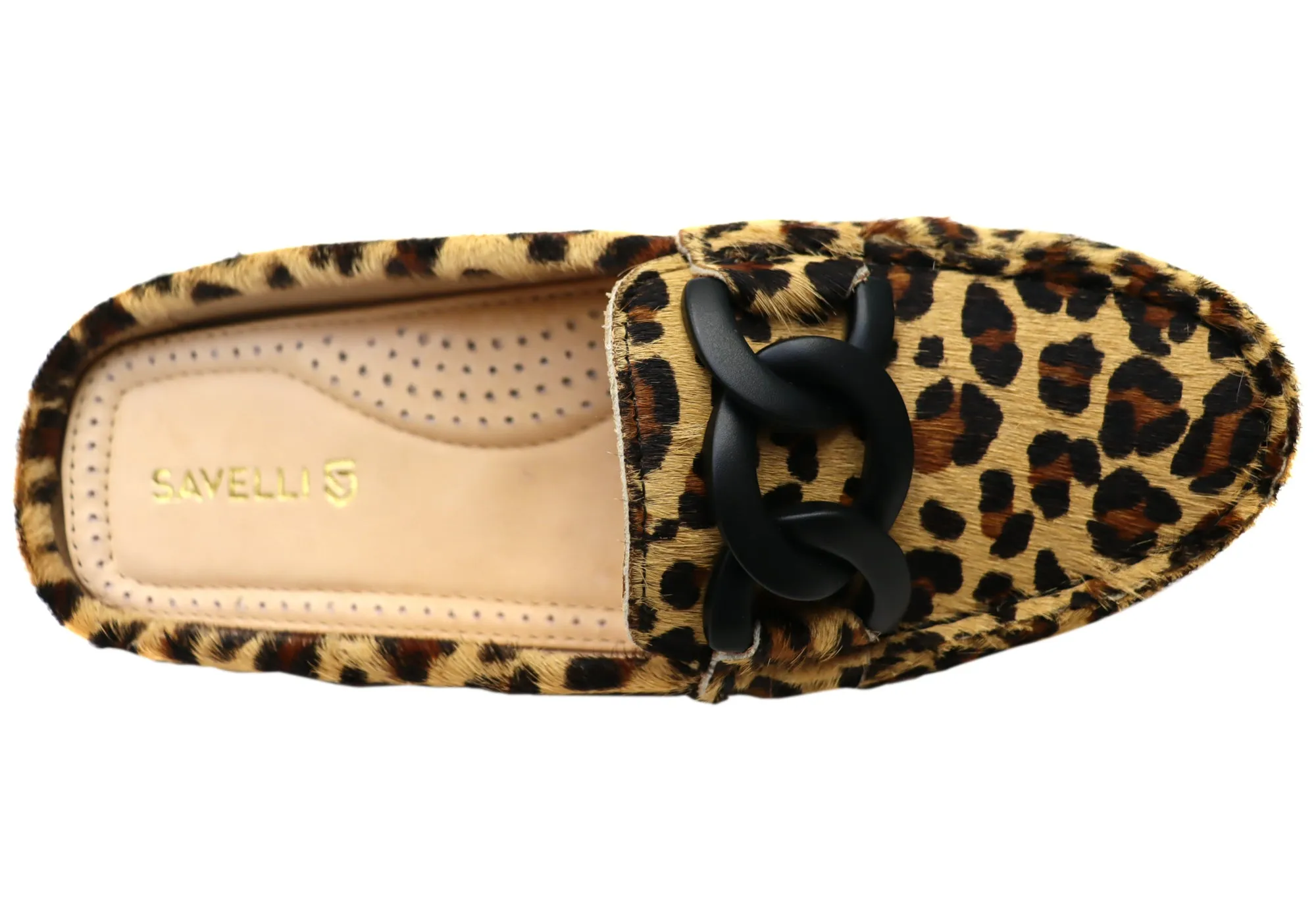 Savelli Paula Damen Brazilian Leder Geschlossene Spitze Offener Rücken Mules Savelli Schuhe