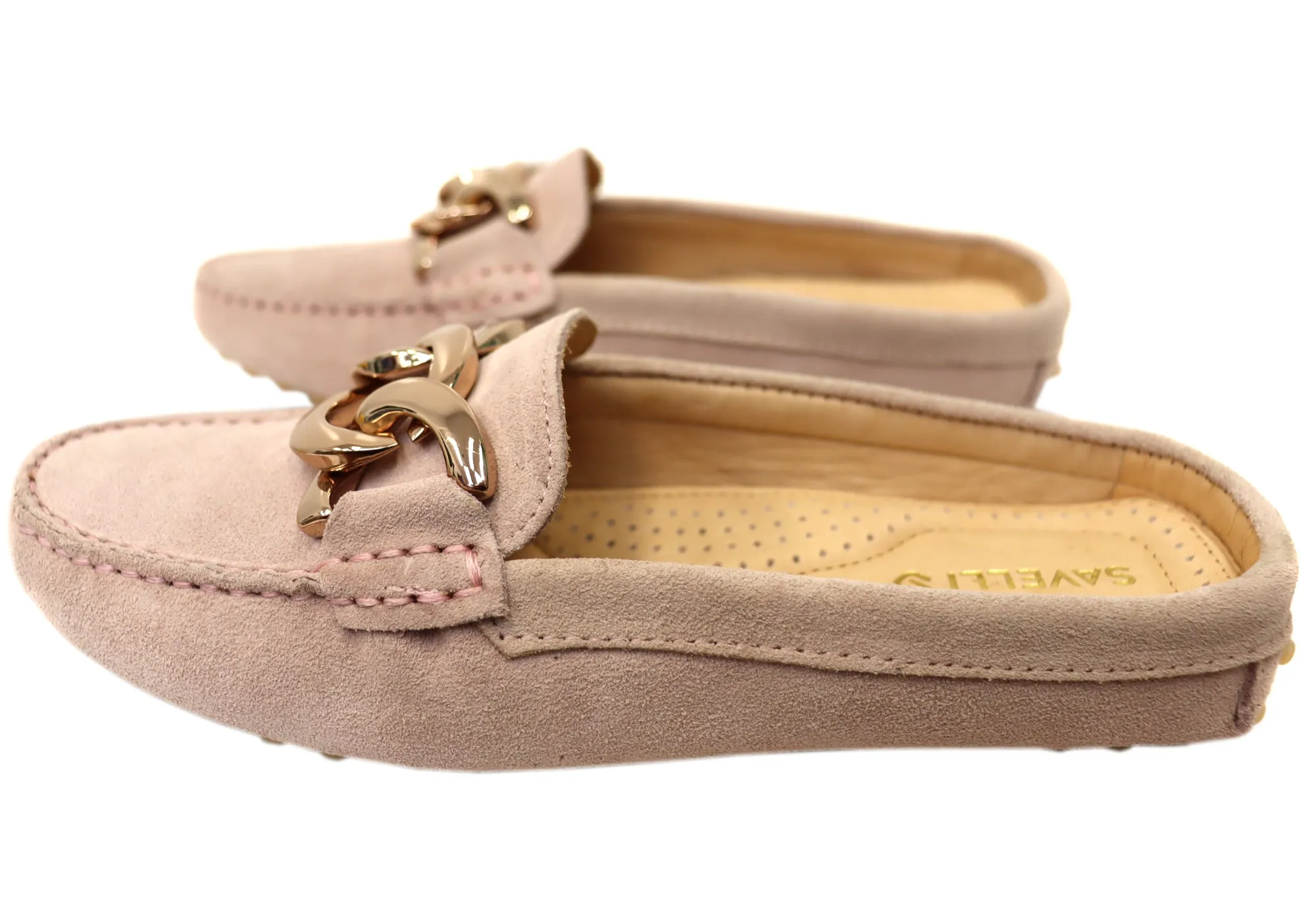 Savelli Paula Damen Brazilian Leder Geschlossene Spitze Offener Rücken Mules Savelli Schuhe