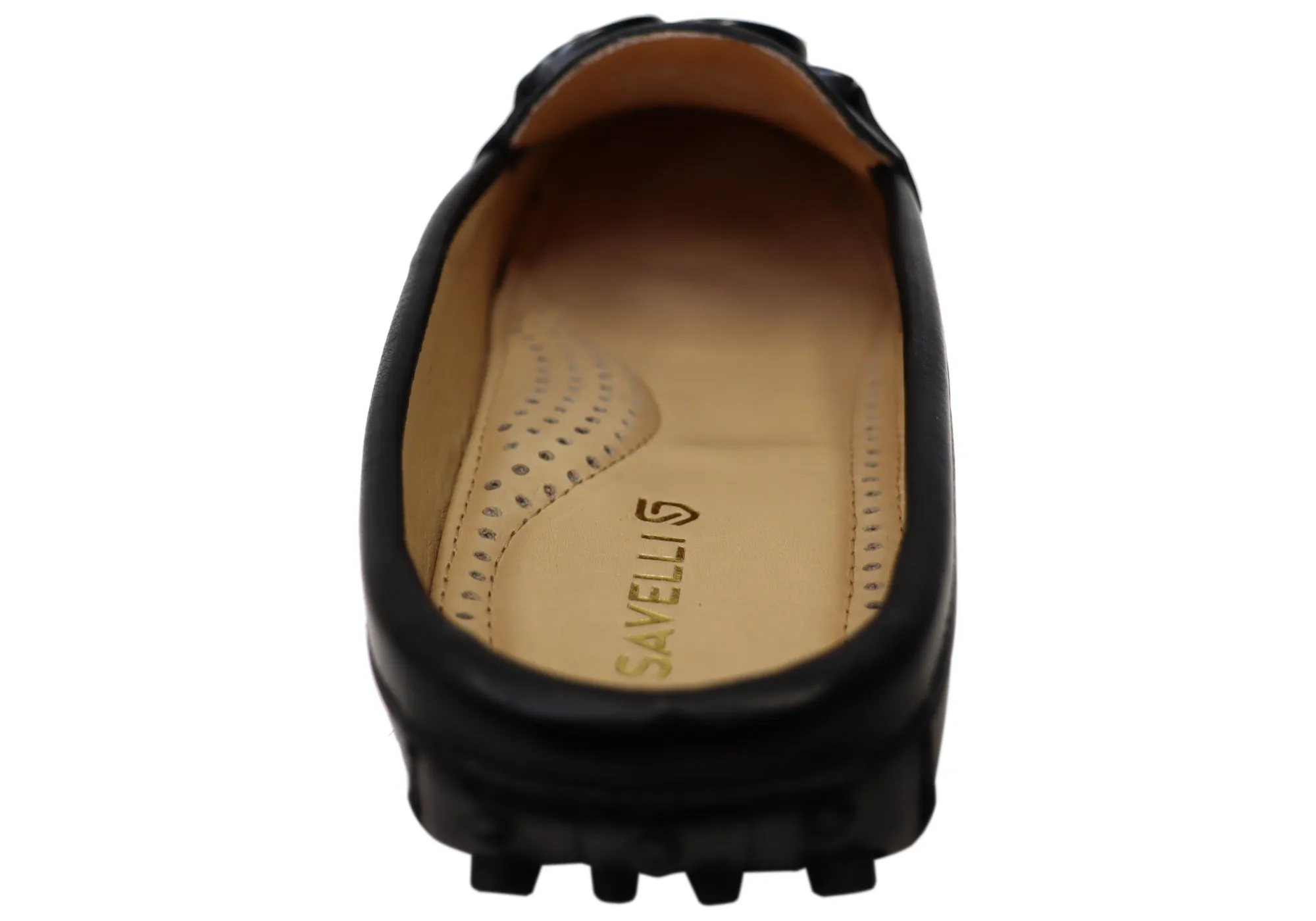 Savelli Paula Damen Brazilian Leder Geschlossene Spitze Offener Rücken Mules Savelli Schuhe