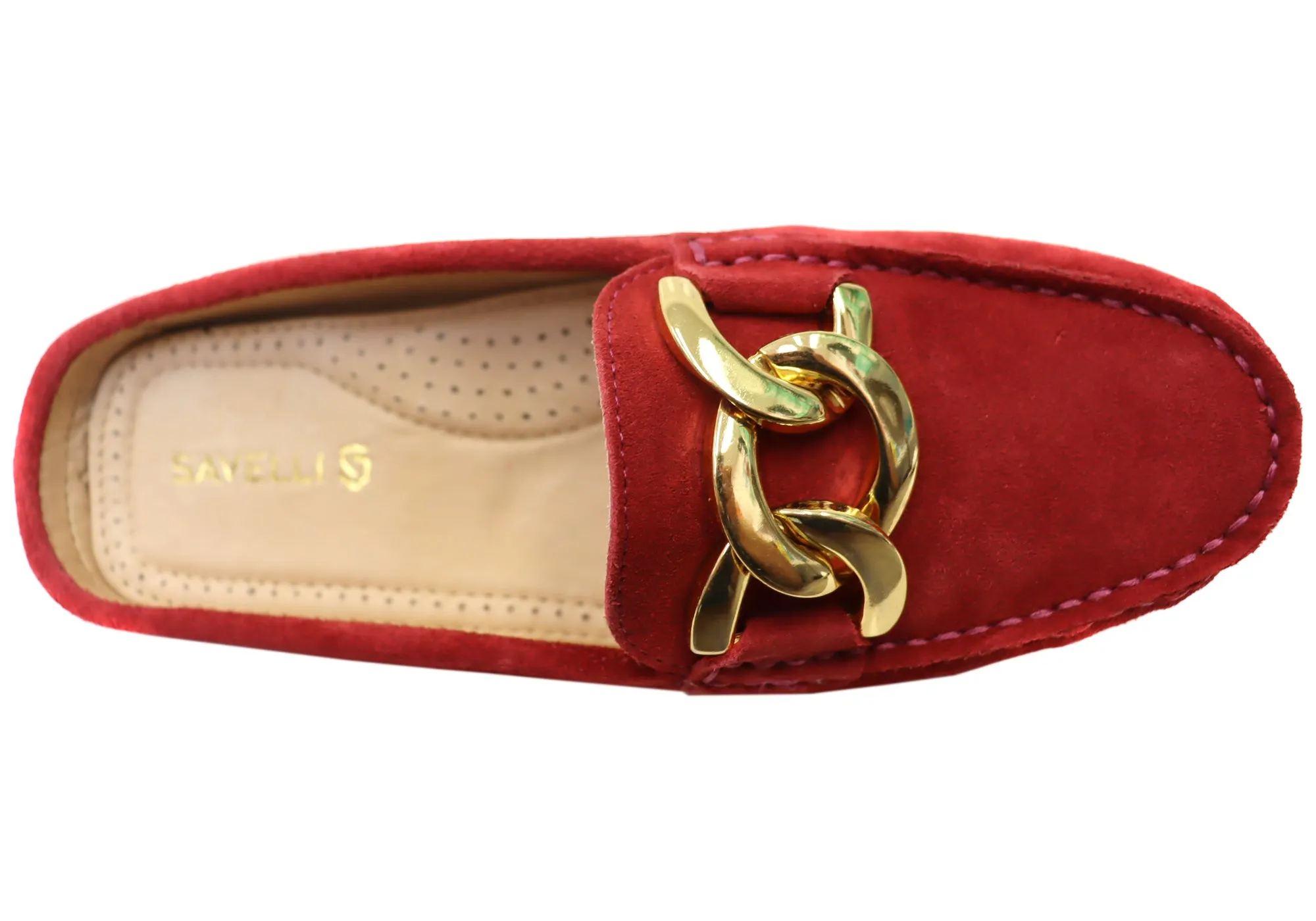 Savelli Paula Damen Brazilian Leder Geschlossene Spitze Offener Rücken Mules Savelli Schuhe