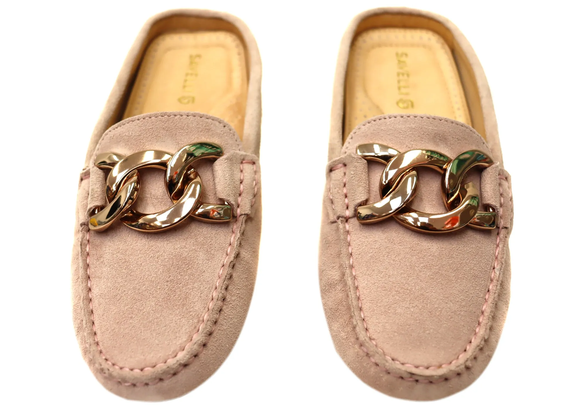 Savelli Paula Damen Brazilian Leder Geschlossene Spitze Offener Rücken Mules Savelli Schuhe