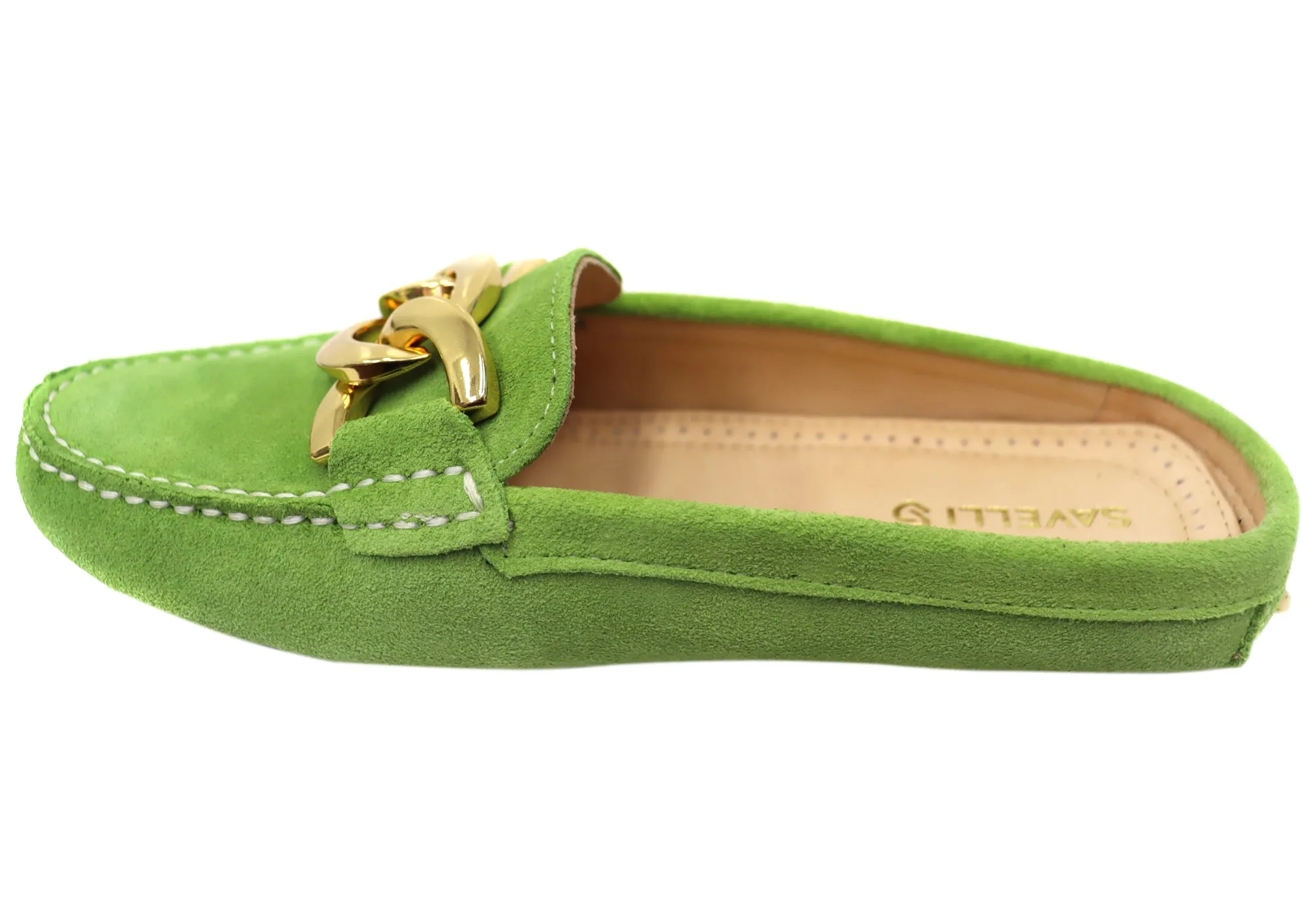 Savelli Paula Damen Brazilian Leder Geschlossene Spitze Offener Rücken Mules Savelli Schuhe