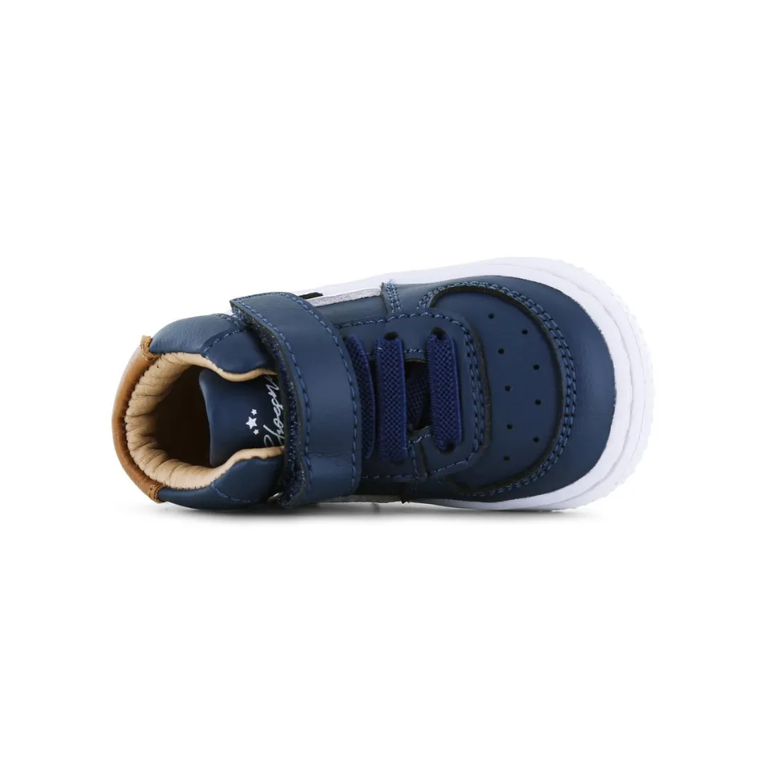 Shoesme: High Trainer - Dunkelblau Cognac