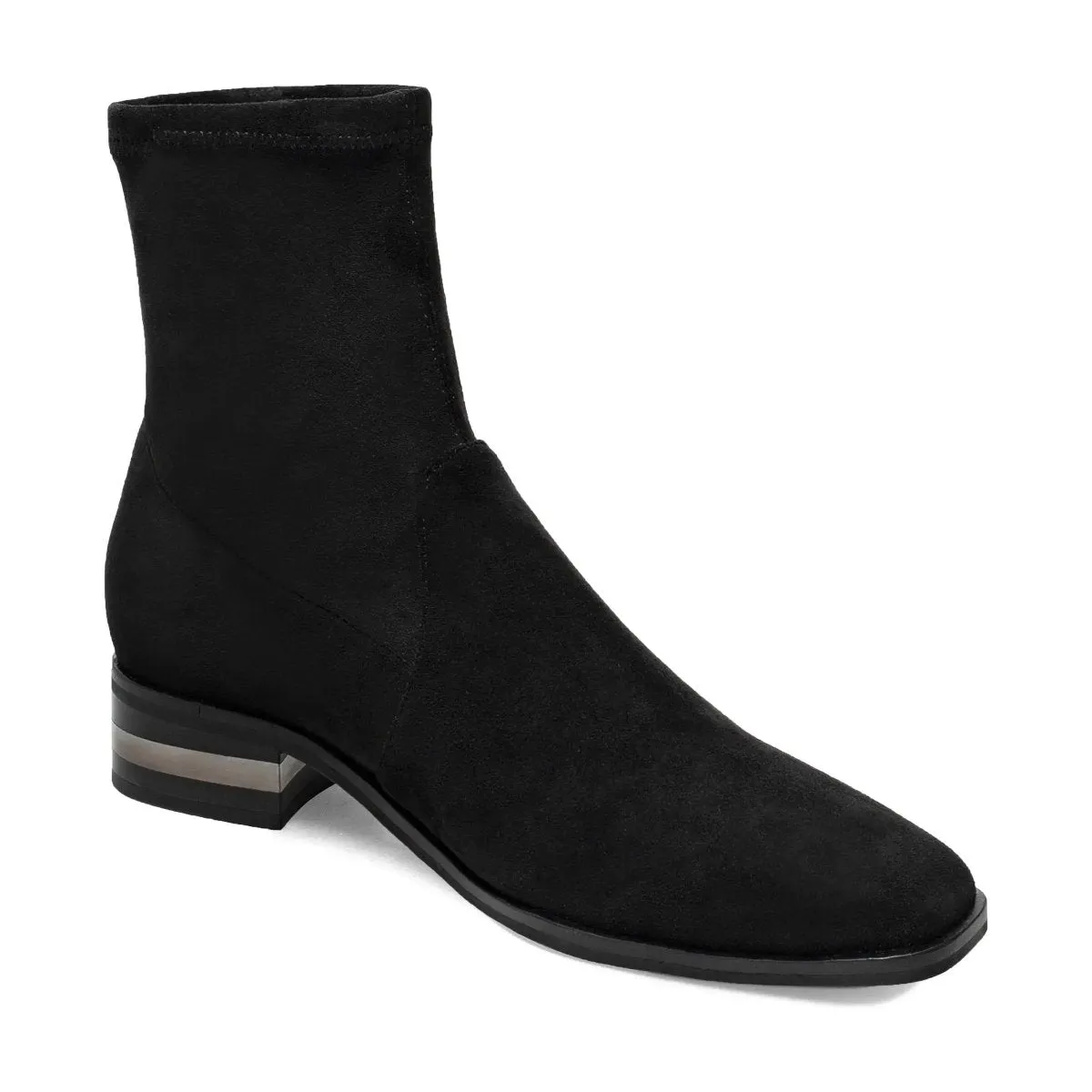 Silent D Damen Black Stretch Wildleder mit weiterer Passform