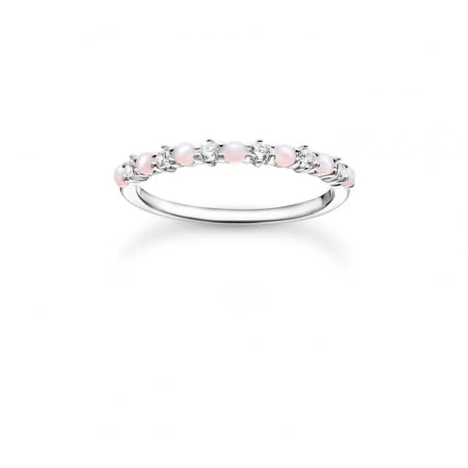 Silberner Zirkonia-Ring mit rosa und weißen Steinen TR2343-166-7 Thomas Sabo Ringe