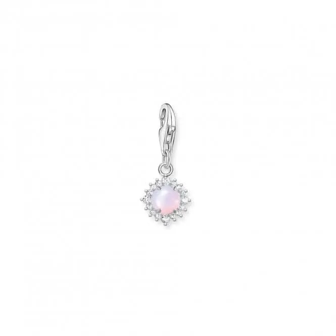 Silberfarbenes Zirkonia-Charm mit schimmerndem Rosaton 1866-166-7 Thomas Sabo Sammelcharms
