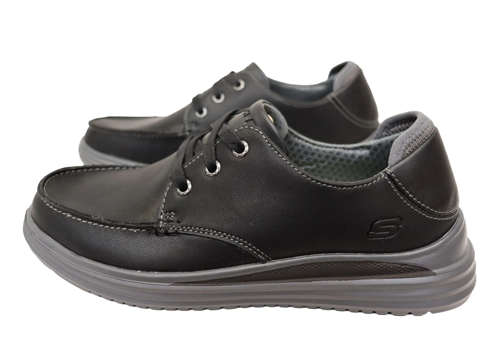 Skechers Herren Proven Valargo Bequeme Lederschnürschuhe Skechers Schuhe
