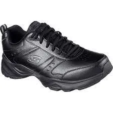 Skechers Schuhe Hangier Leder Trainer Schwarz